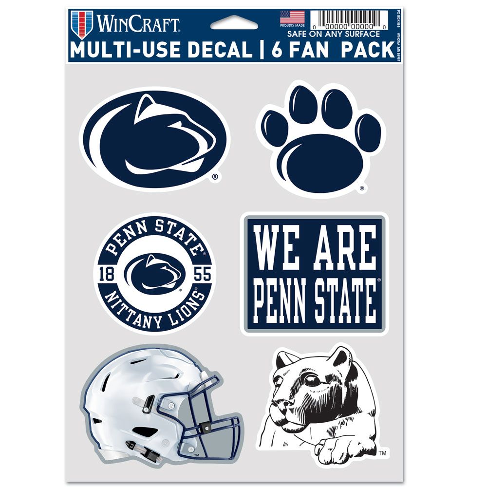 9416640698 Penn State Nittany Lions Decal - Multi Use Fan - Pack of 6