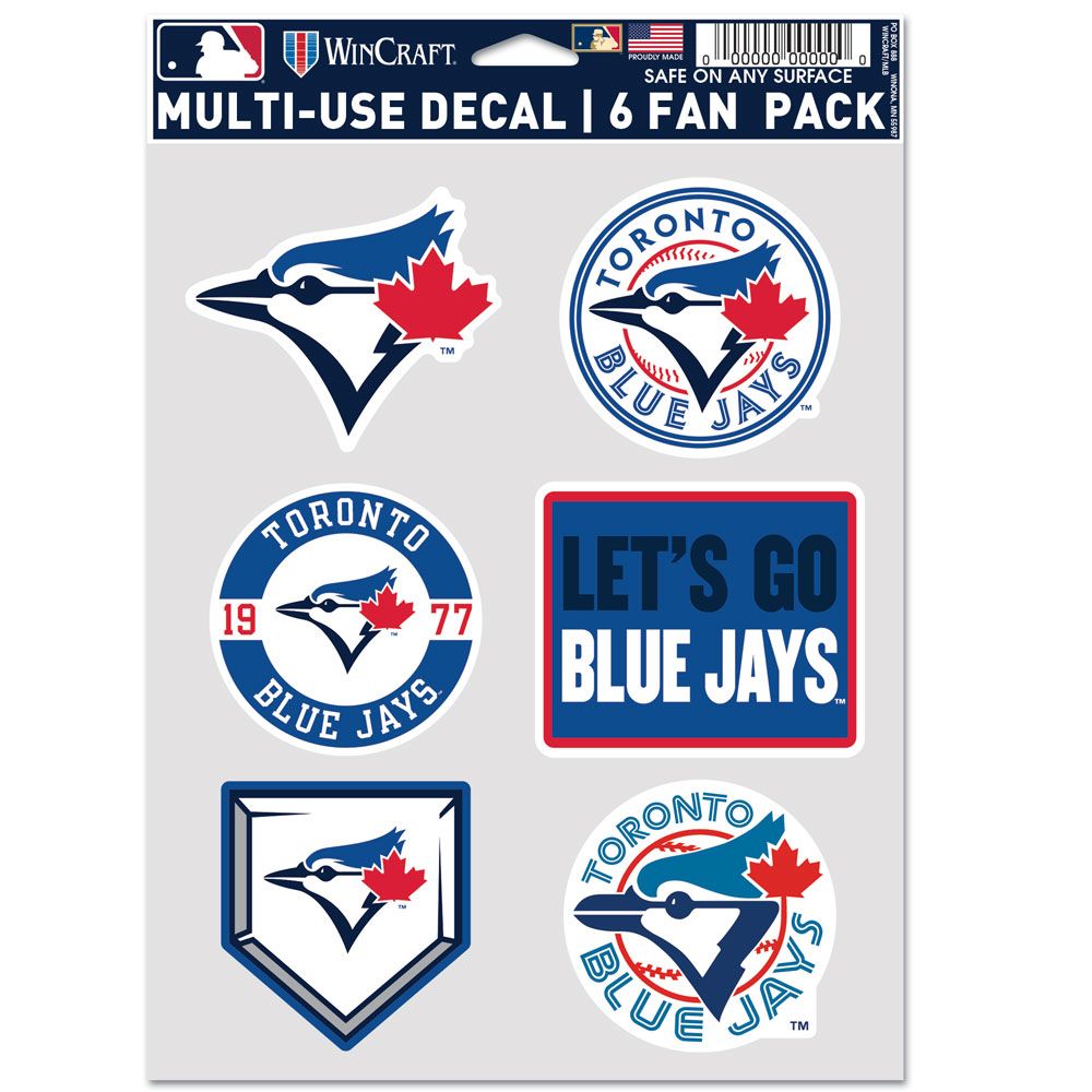 9416643737 Toronto Blue Jays Decal - Multi Use Fan - Pack of 6