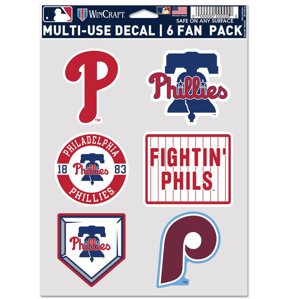9416643755 Philadelphia Phillies Decal - Multi Use Fan - Pack of 6
