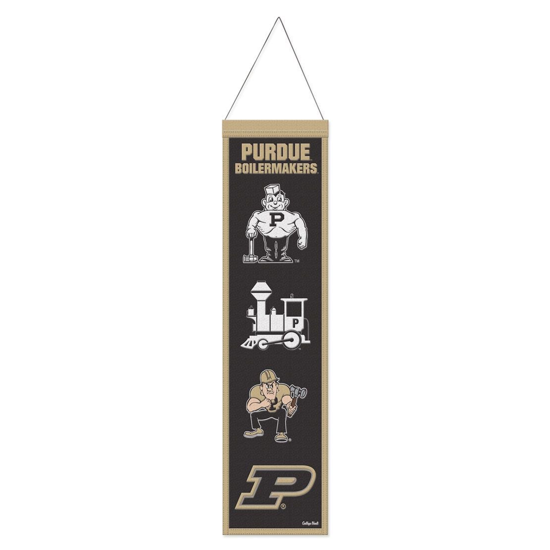 9416649015 8 x 32 in. Purdue Boilermakers Wool Heritage Evolution Banner