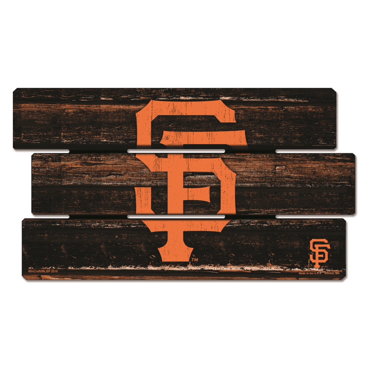 3208561184 14 x 25 in. San Francisco Giants Wood Fence Sign
