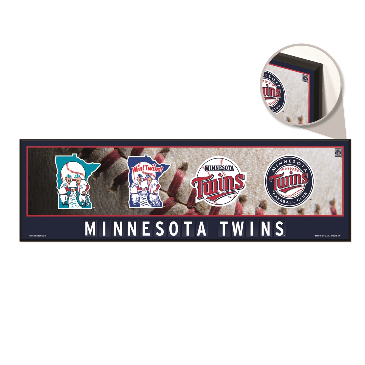 3208568045 9 x 30 in. Minnesota Twins Sign - Wood Evolution