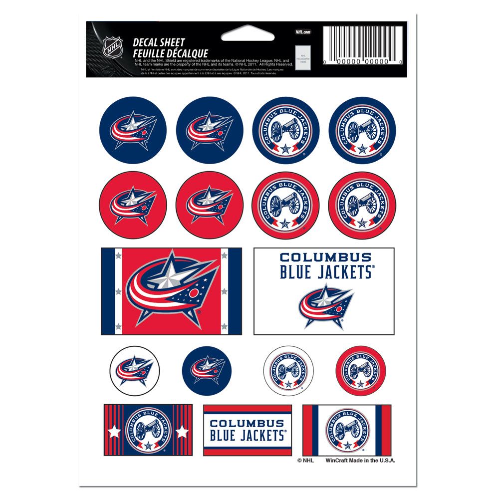 3208572035 5 x 7 in. Columbus Blue Jackets Decal Sheet - Vinyl