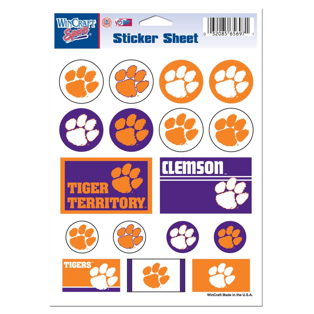 3208577338 5 x 7 in. Clemson Tigers Decal Sheet - Vinyl
