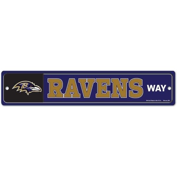 3208583615 3.75 x 19 in. Baltimore Ravens Plastic Street Style Sign