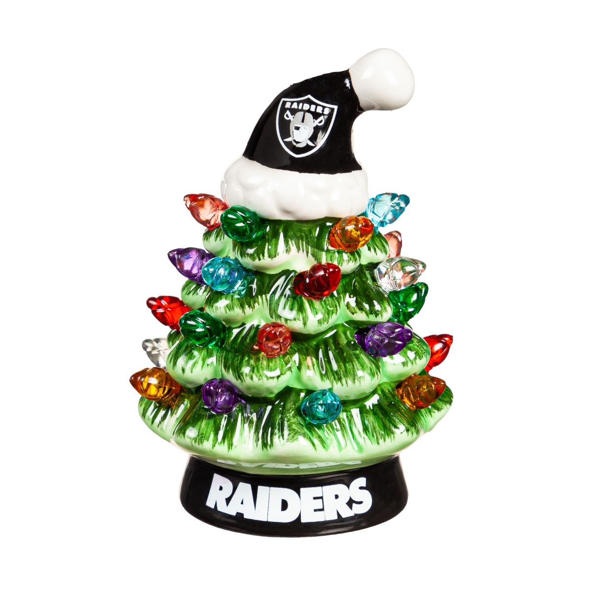 Evergreen Enterprise Las Vegas Raiders Mini LED Tabletop Christmas Tree