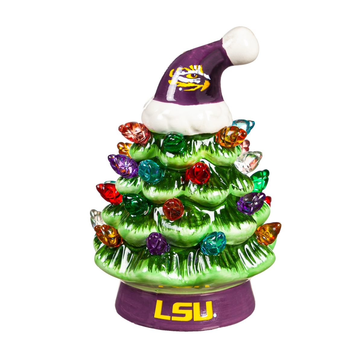 194639714 4 in. LSU Tigers Christmas Tree - LED Tabletop