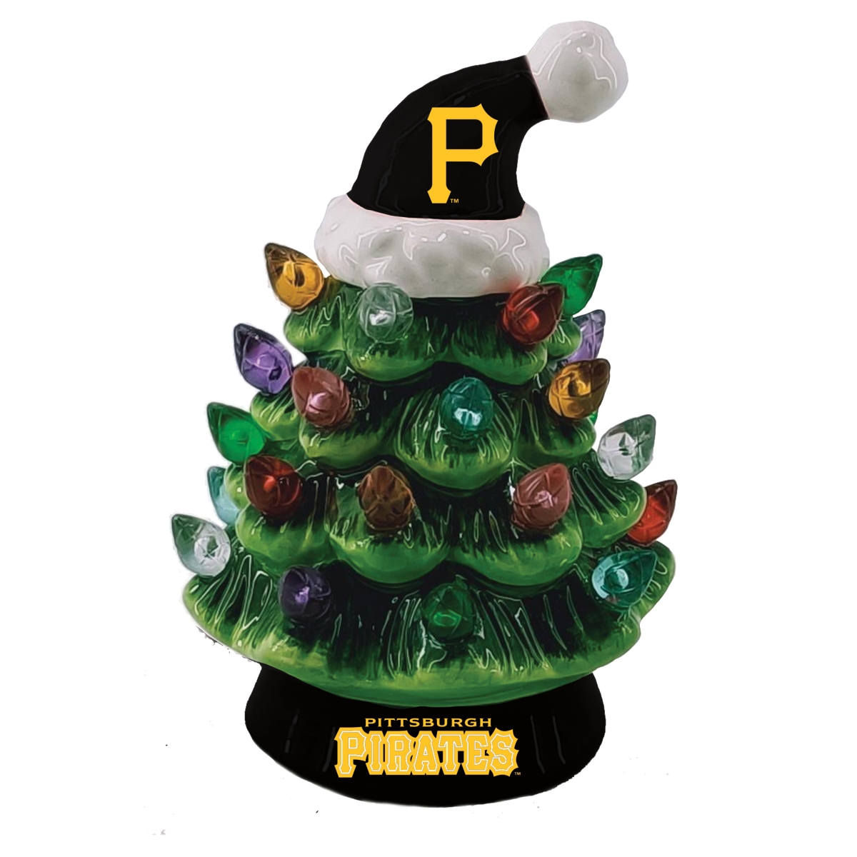 194642711 4 in. Pittsburgh Pirates Christmas Tree - LED Tabletop