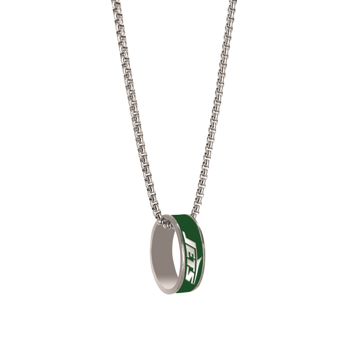 Aminco 6326437050 New York Jets Necklace - Fashion Ring Pendant Silver