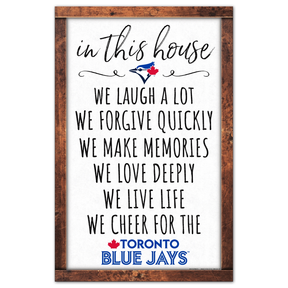9416628673 11 x 17 in. Toronto Blue Jays Sign - Wood In This House