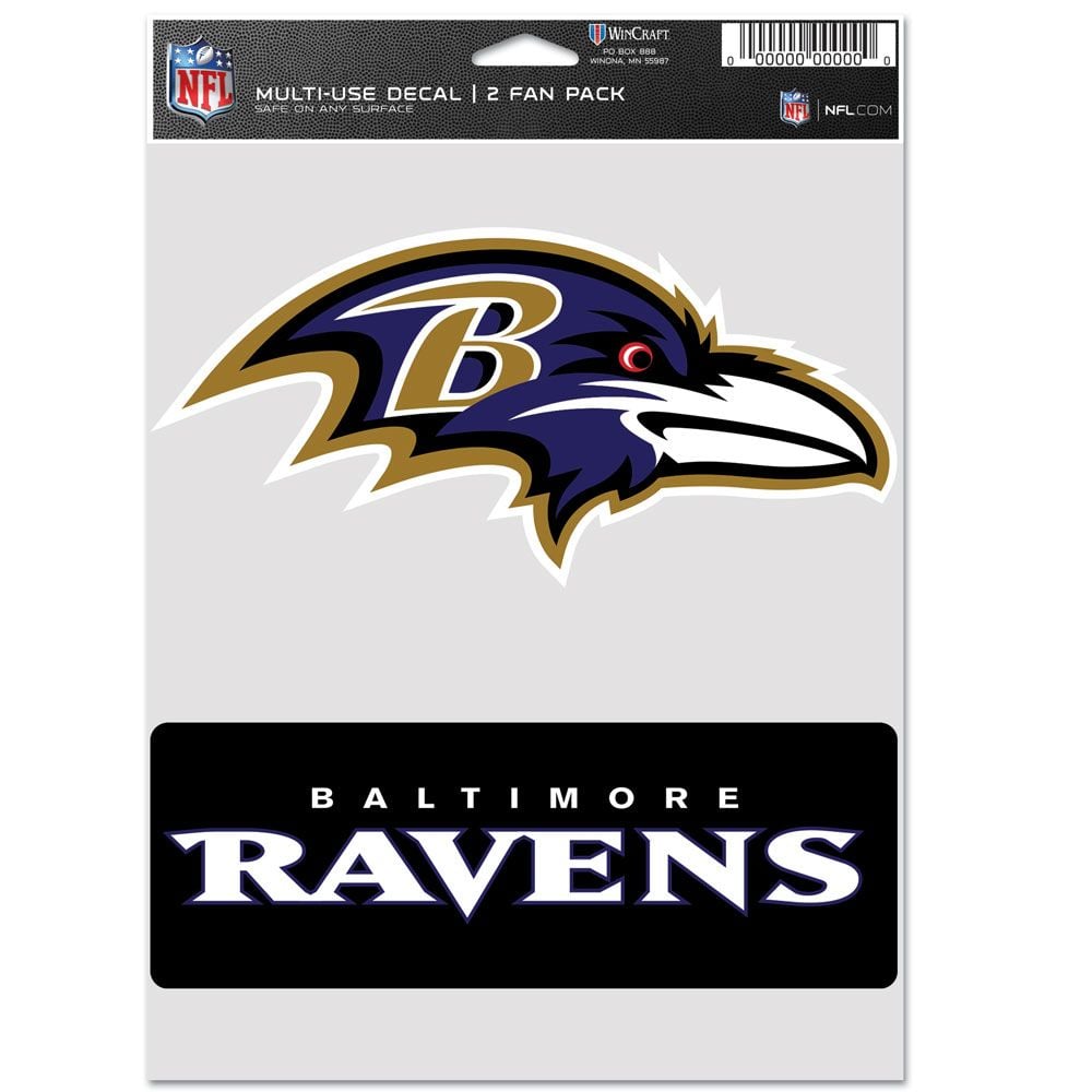 9416638117 Baltimore Ravens Decal - Multi Use Fan - Pack of 2