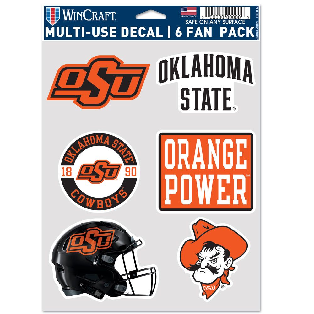 9416640697 Oklahoma State Cowboys Decal - Multi Use Fan - Pack of 6