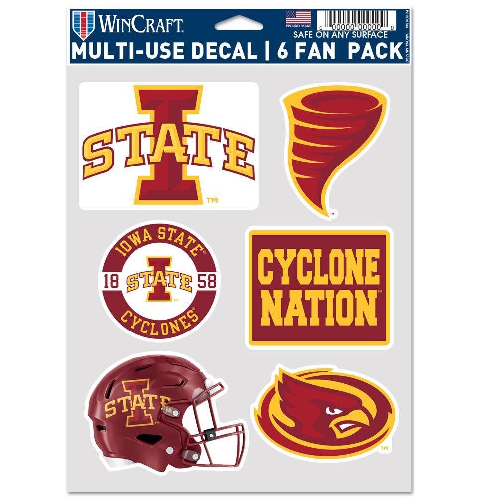 9416642842 Iowa State Cyclones Decal - Multi Use Fan - Pack of 6
