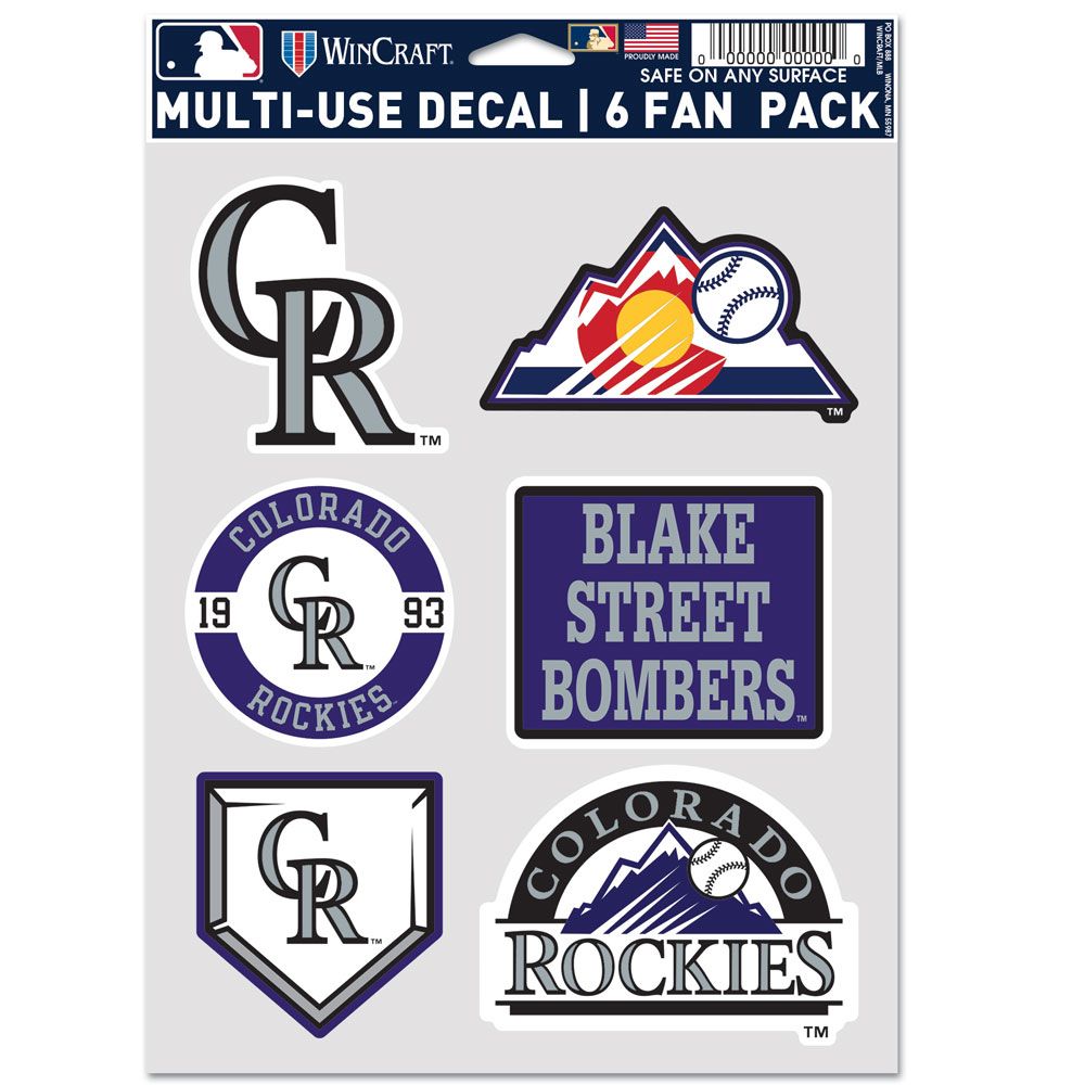 9416643761 Colorado Rockies Decal - Multi Use Fan - Pack of 6