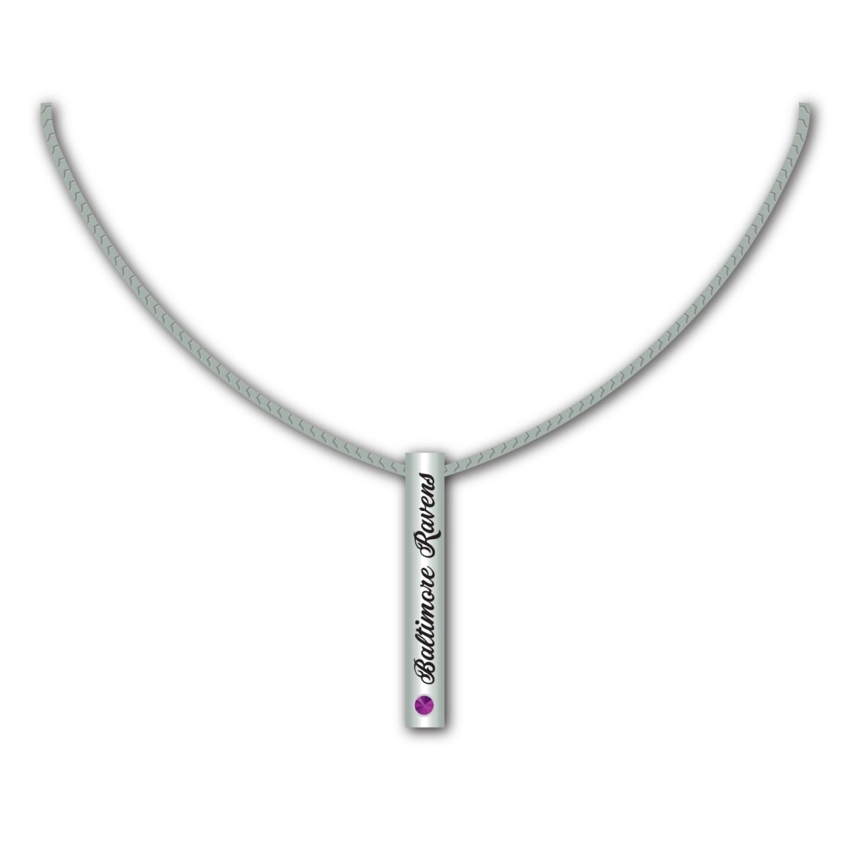 Mojo Licensing 9468804751 Baltimore Ravens Necklace - Silver Bar