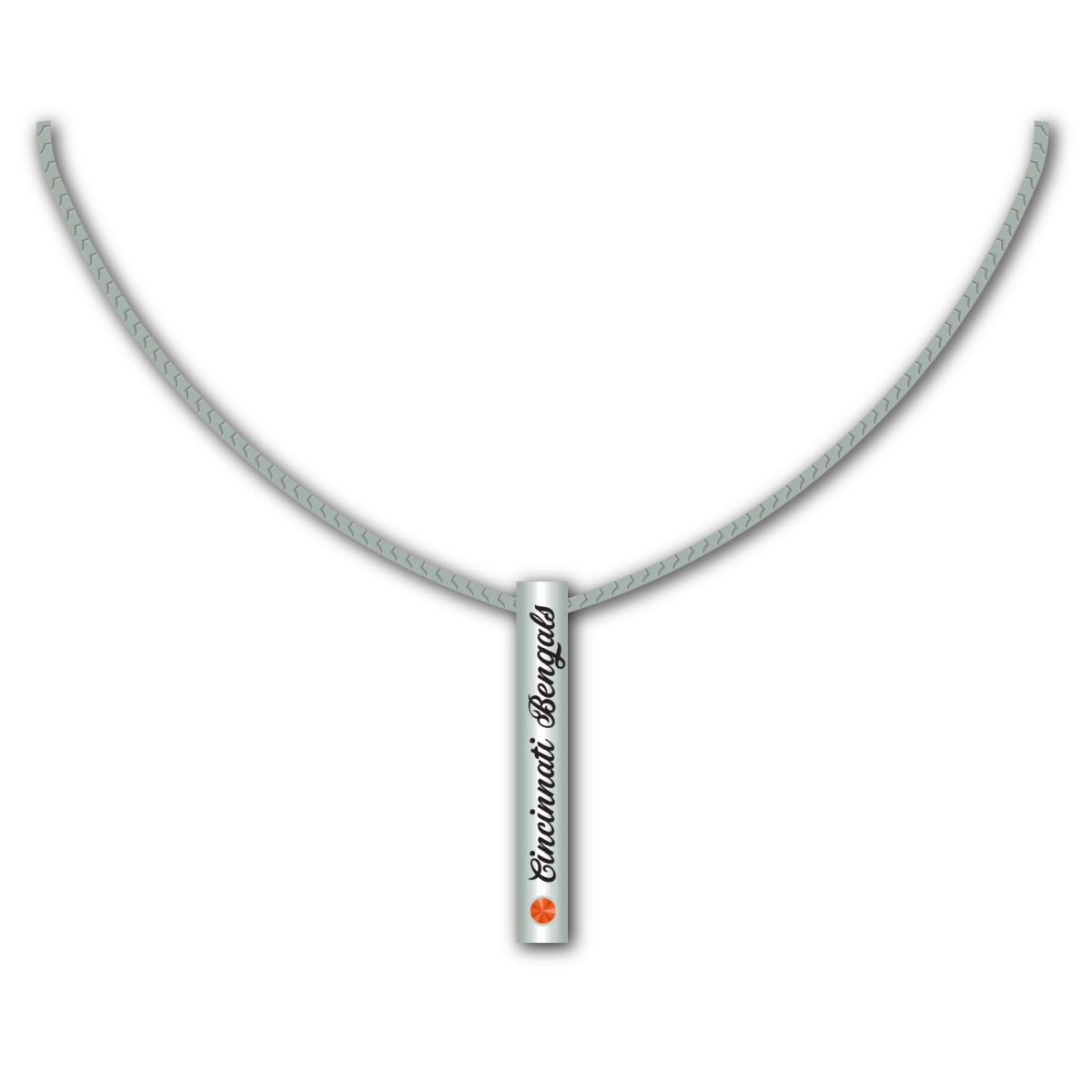 Mojo Licensing 9468804755 Cincinnati Bengals Necklace - Silver Bar