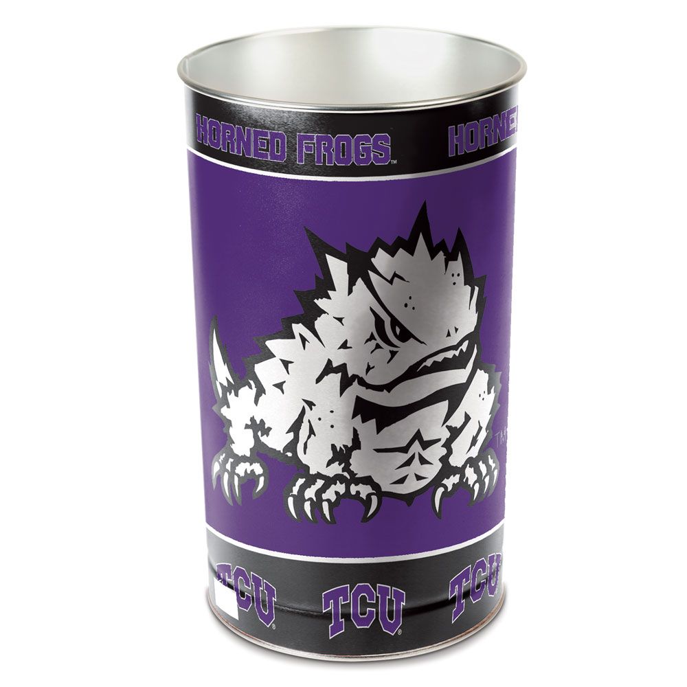 1094319795 15 in. TCU Horned Frogs Wastebasket