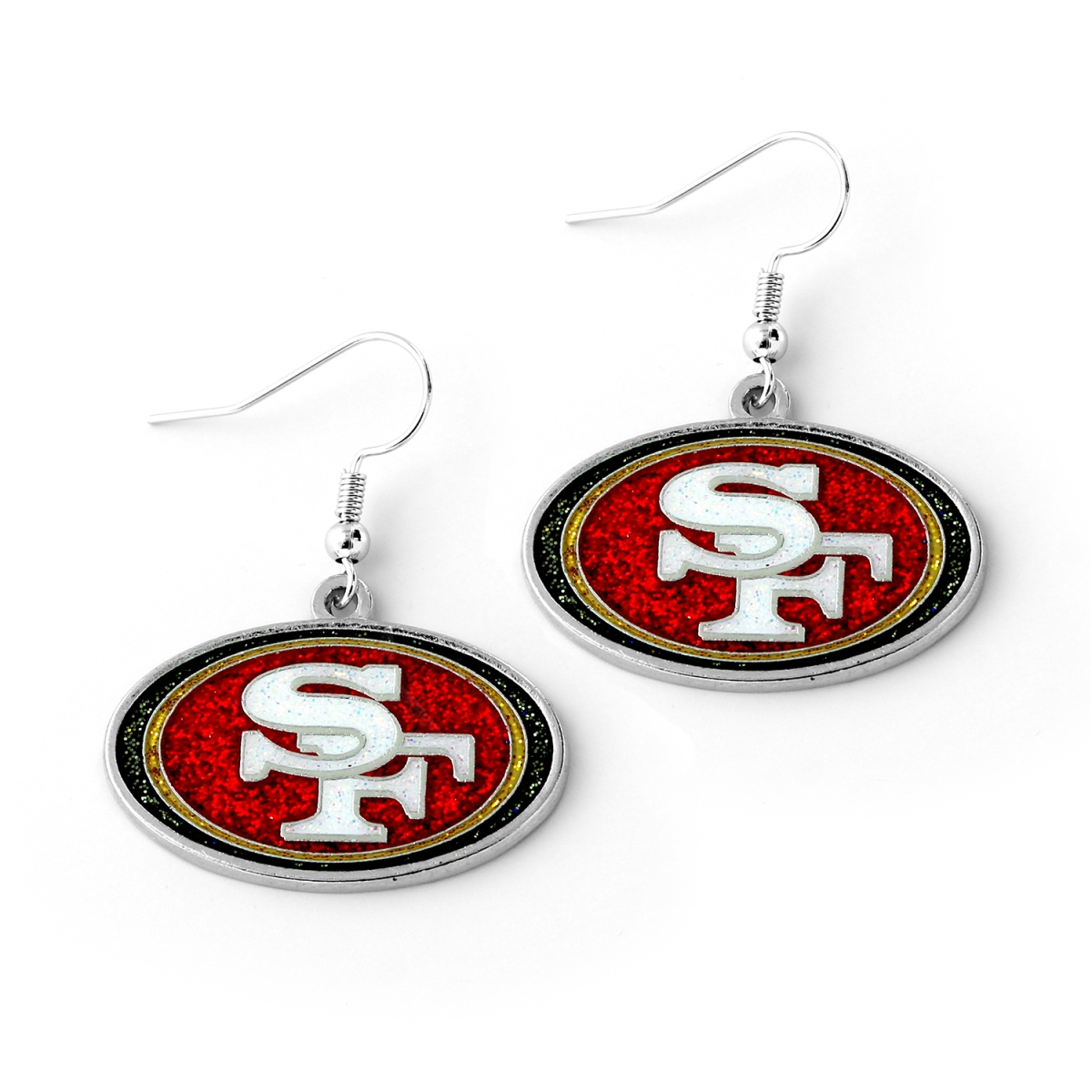 Aminco 6326478988 San Francisco 49ers Earrings - Glitter Dazzle
