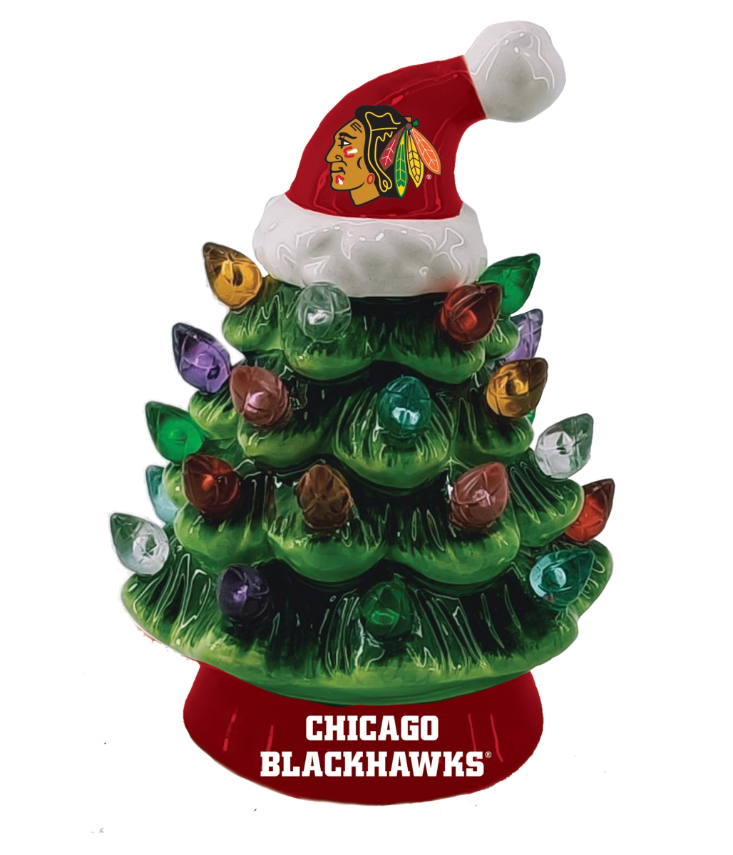 194639651 4 in. Chicago Blackhawks Christmas Tree - LED Tabletop