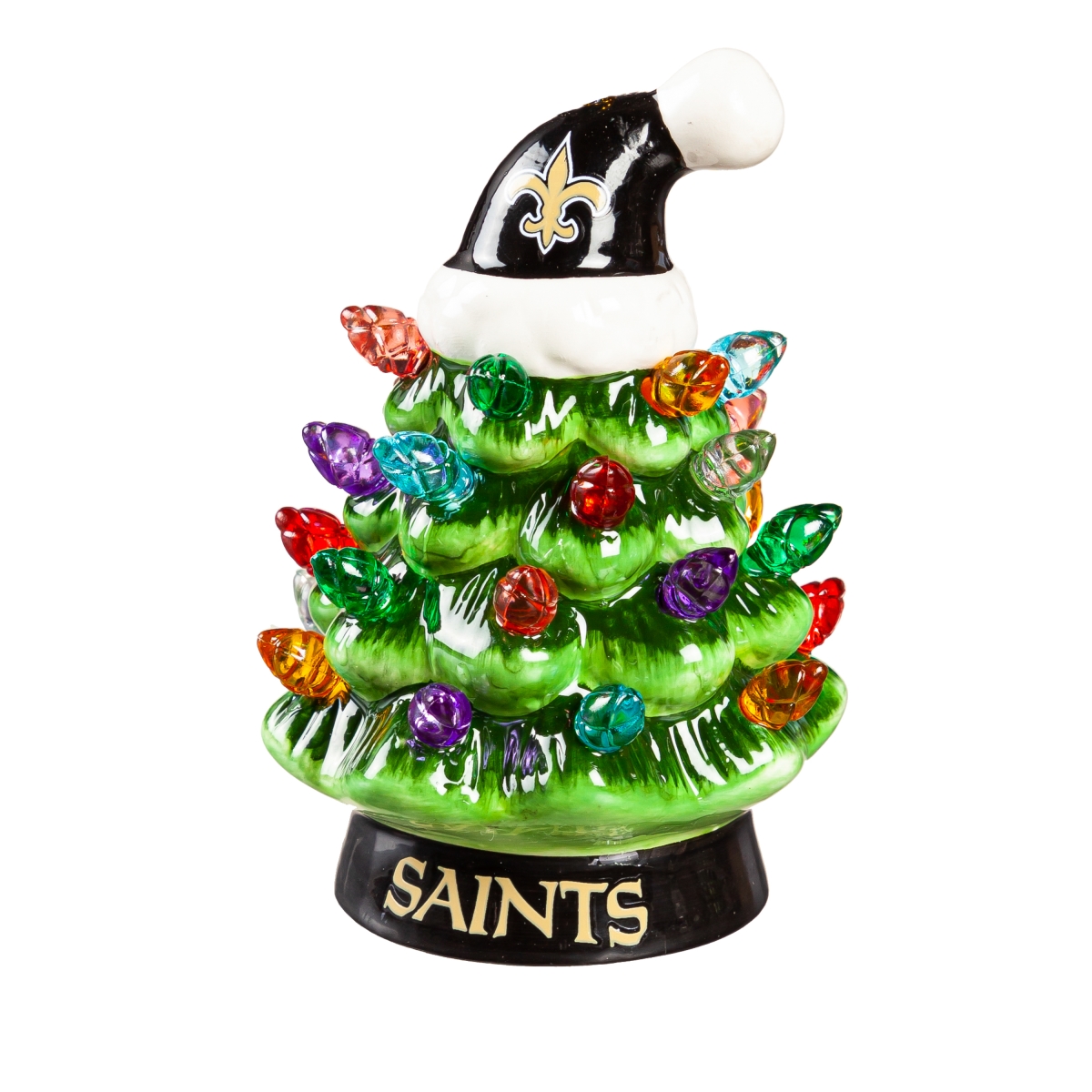 194639632 4 in. New Orleans Saints Christmas Tree - LED Tabletop
