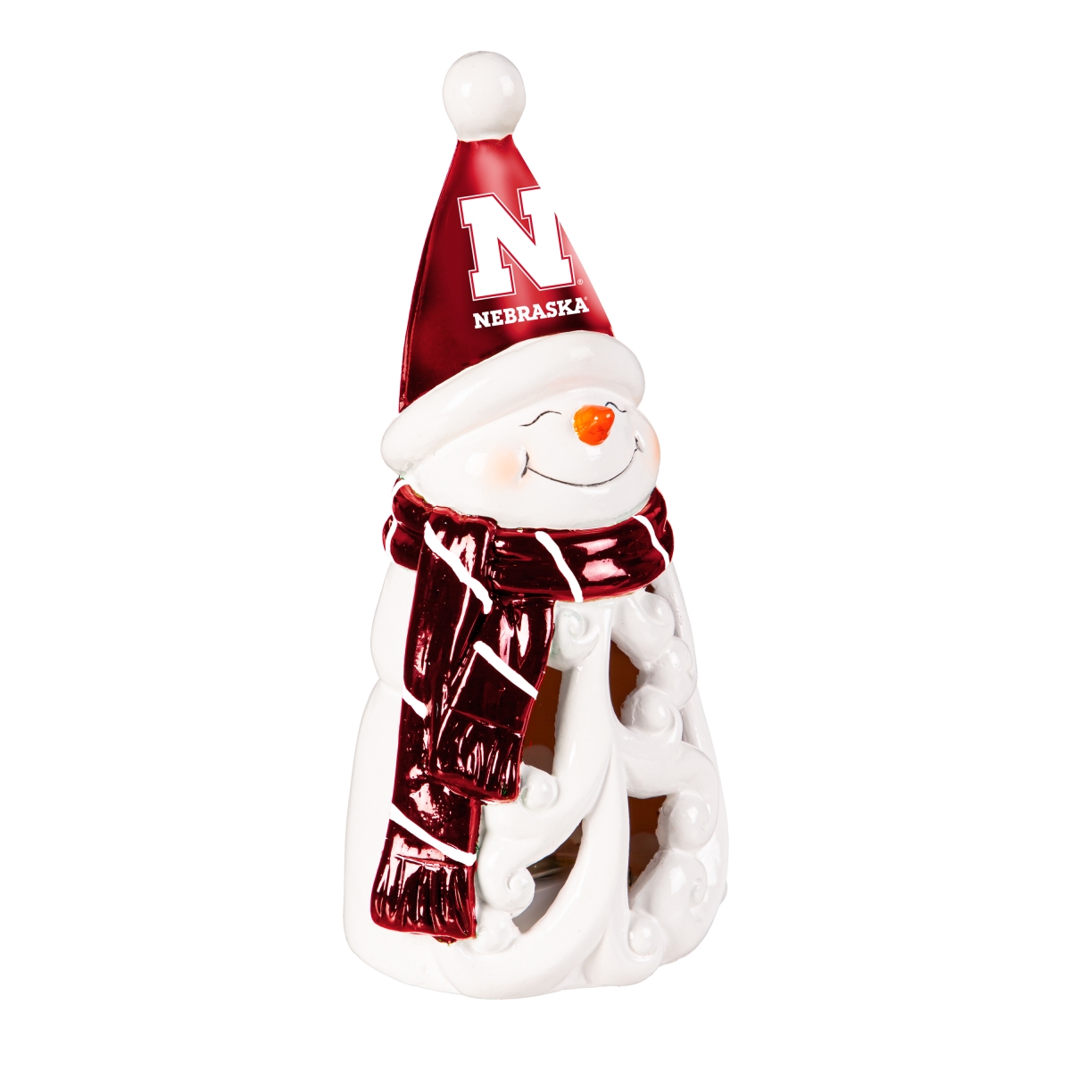 194646086 8 in. Nebraska Cornhuskers Statue - LED Snowman