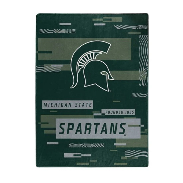 9060433225 60 x 80 in. Michigan State Spartans Blanket - Raschel Digitize Design
