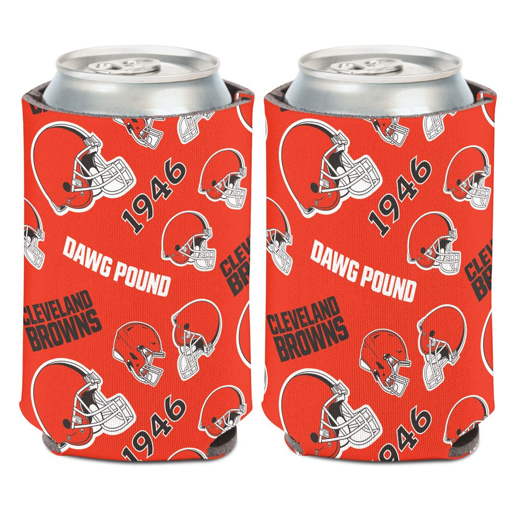 9416629438 Cleveland Browns Can Cooler - Scatter Print Design