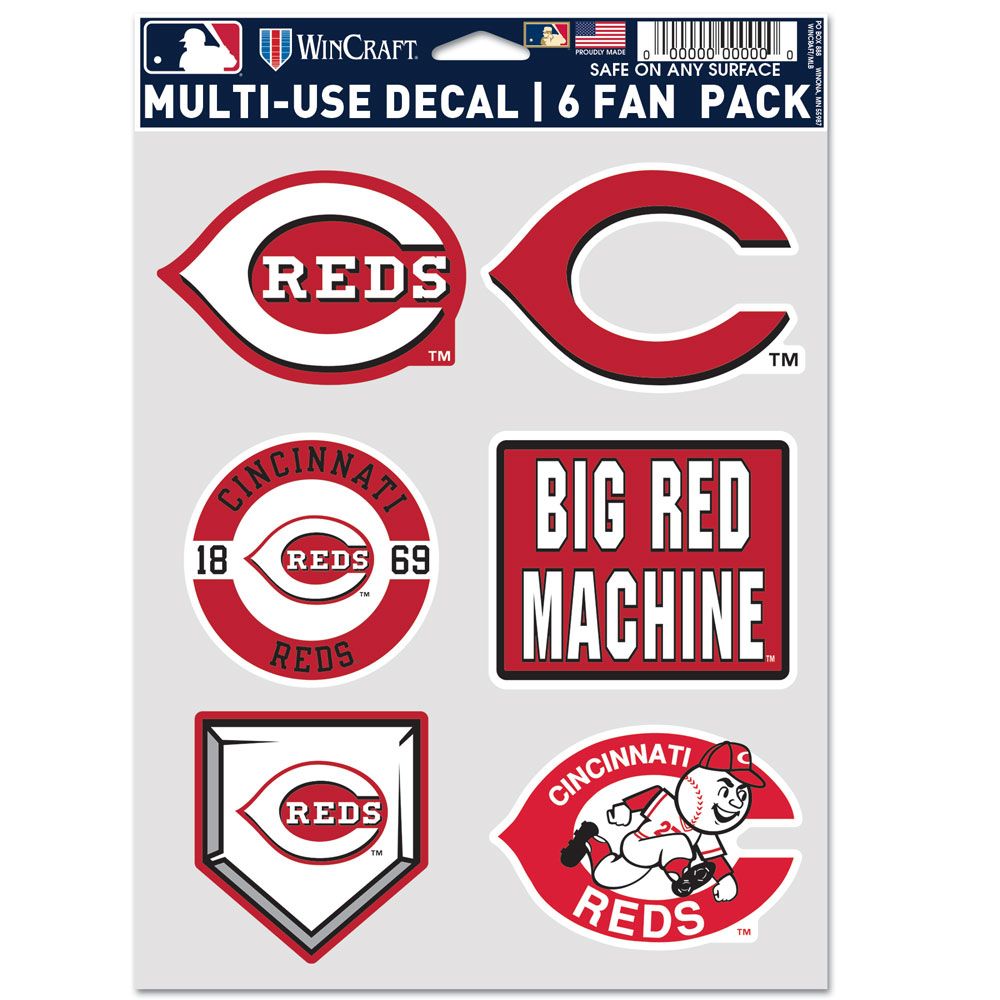 9416643759 Cincinnati Reds Decal - Multi Use Fan - Pack of 6