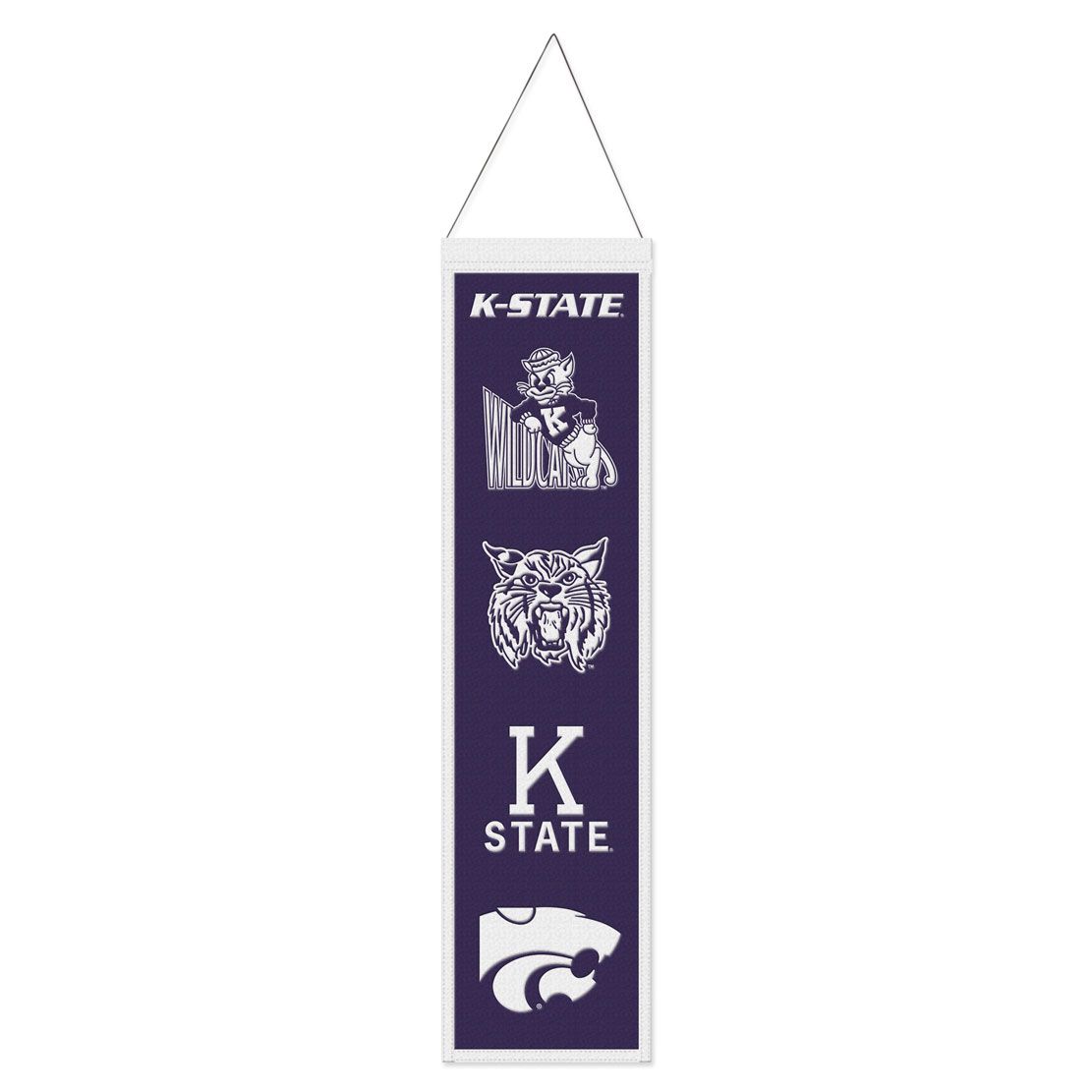 9416645589 8 x 32 in. Kansas State Wildcats Banner - Wool - Heritage Evolution Design
