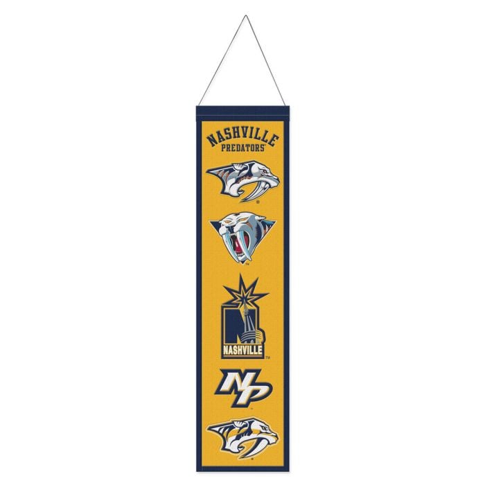 9416648484 8 x 32 in. Nashville Predators Banner - Wool Heritage Evolution Design
