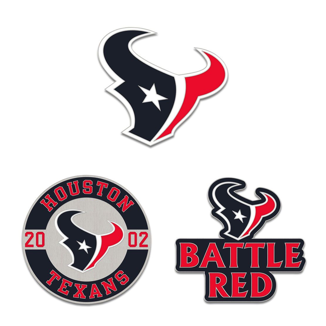 9416676704 Houston Texans Enamel Pin Set - 3 Piece