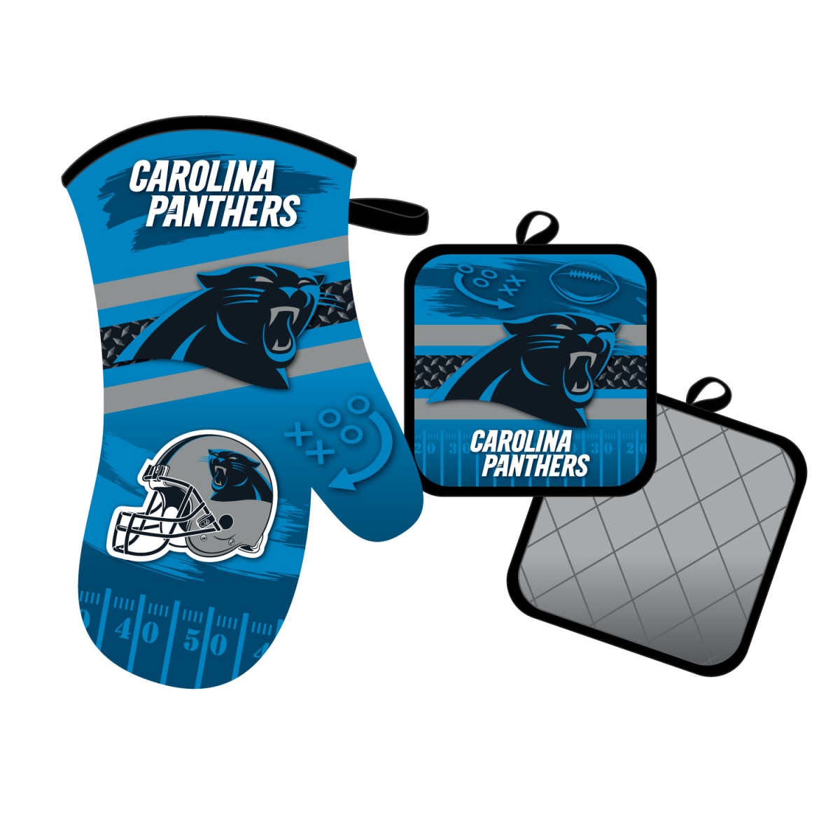 Mojo Licensing 9468800607 Carolina Panthers Oven Mitt & Pot Holder Set
