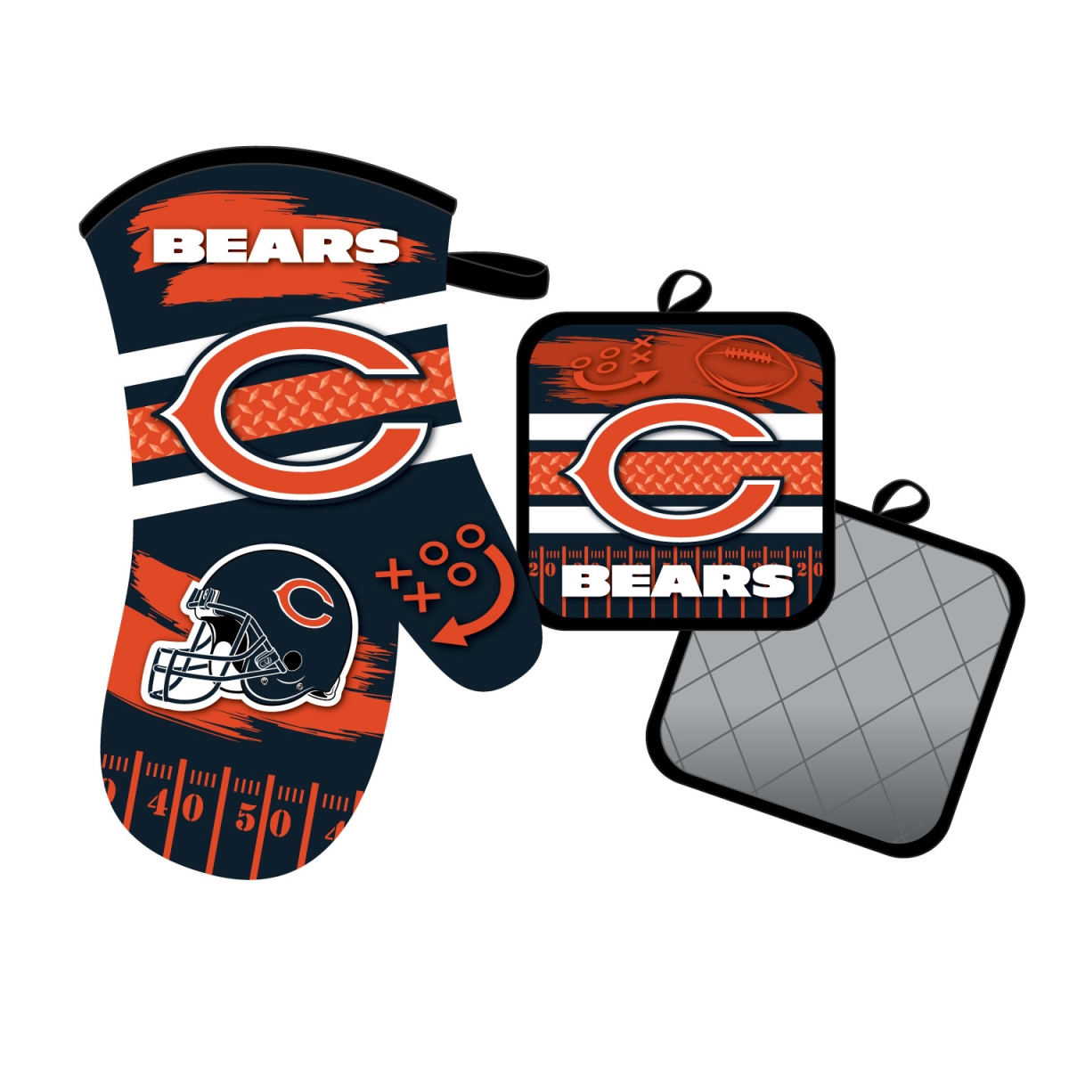 Mojo Licensing 9468800608 Chicago Bears Oven Mitt & Pot Holder Set
