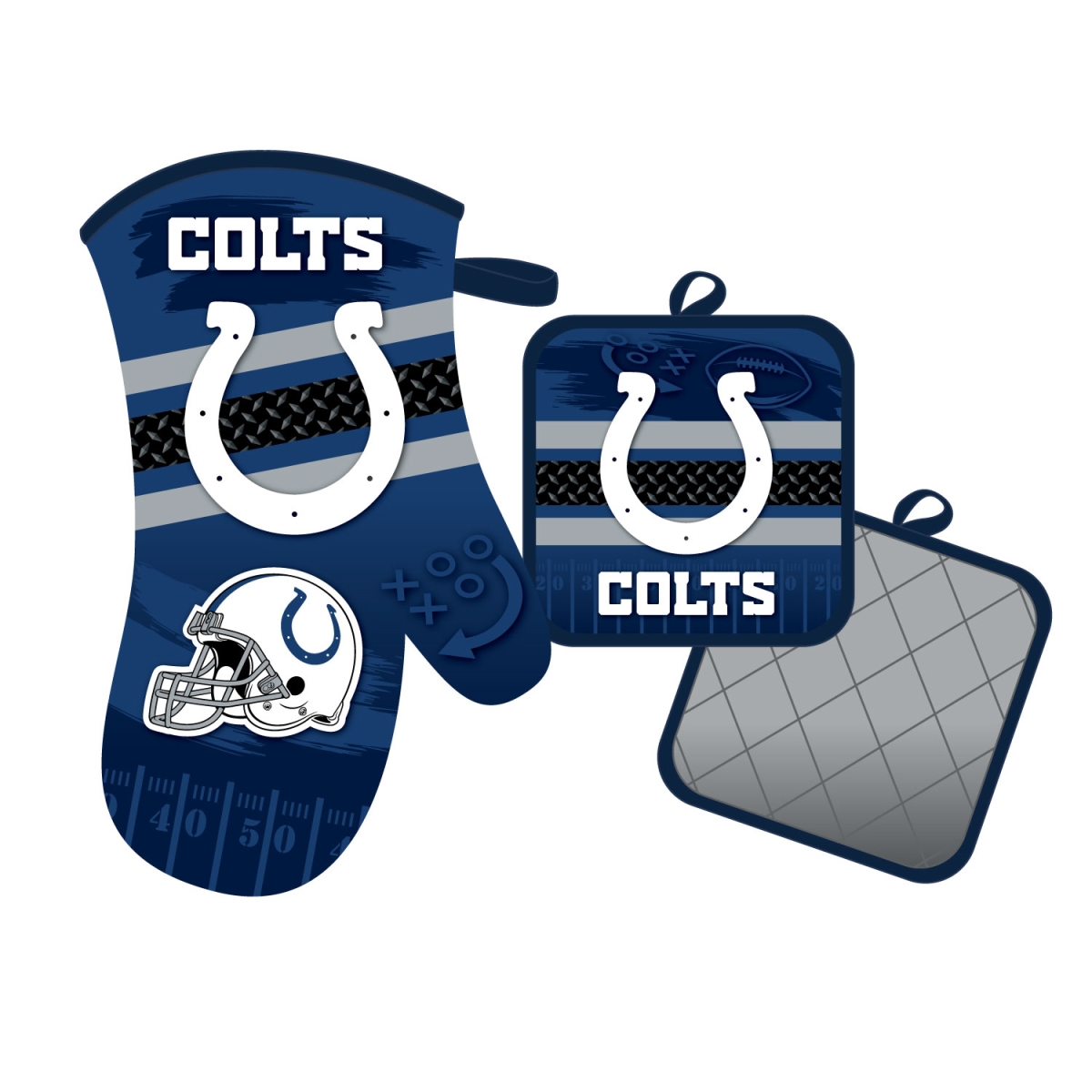 Mojo Licensing 9468800616 Indianapolis Colts Oven Mitt & Pot Holder Set