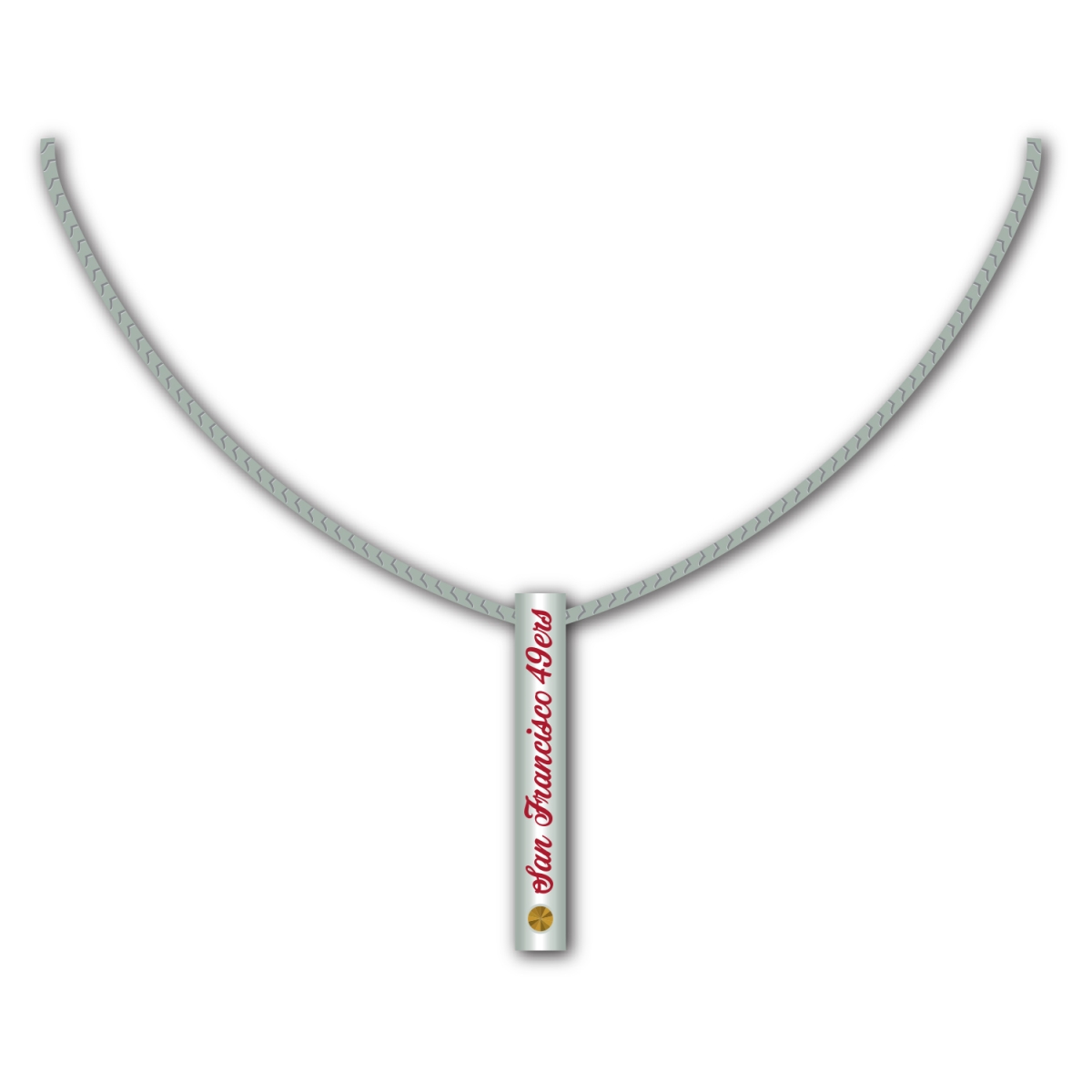 Mojo Licensing 9468804777 San Francisco 49ers Necklace - Silver Bar