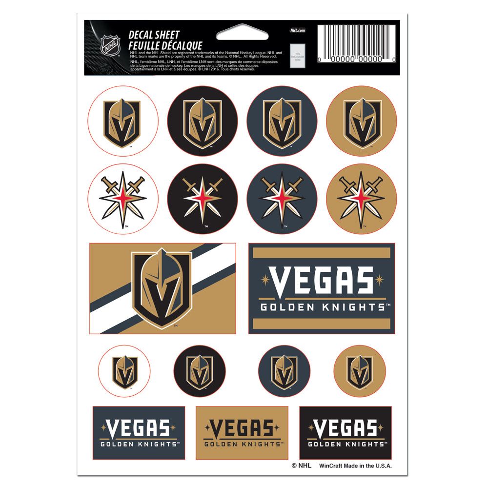 3208525145 5 x 7 in. Vegas Golden Knights Vinyl Decal Sheet