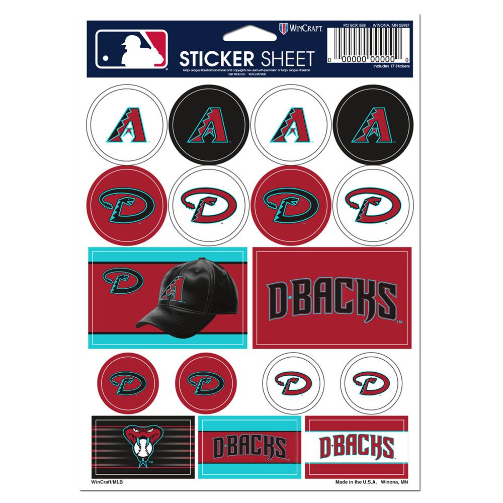 3208527190 5 x 7 in. Arizona Diamondbacks Decal Sheet - Vinyl