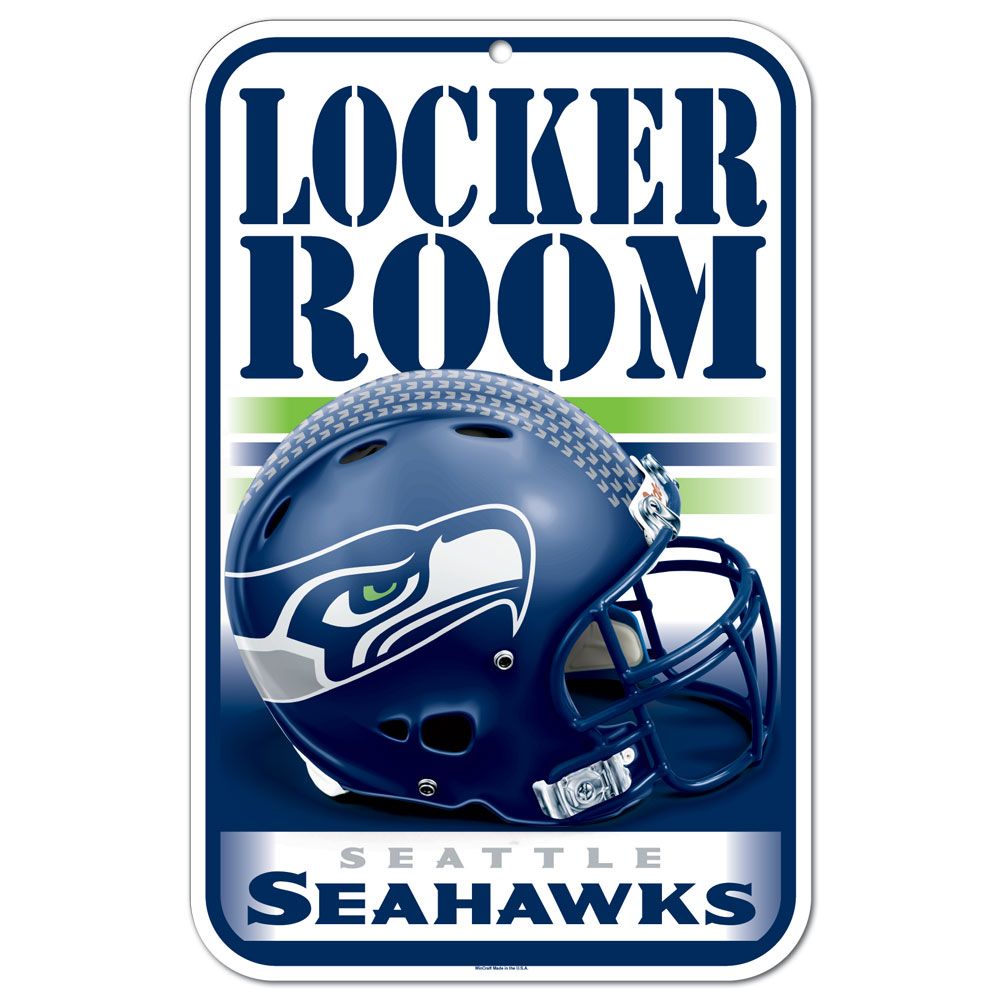 3208536883 11 x 17 in. Seattle Seahawks Sign - Plastic Locker Room Design
