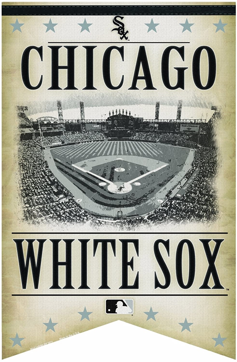 3208539176 17 x 26 in. Chicago White Sox Banner - Pennant Style Premium Felt Stadium Design