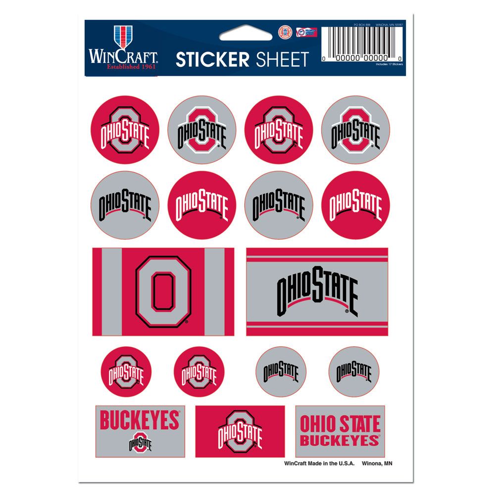 3208549654 5 x 7 in. Vinyl Ohio State Buckeyes Decal Sheet