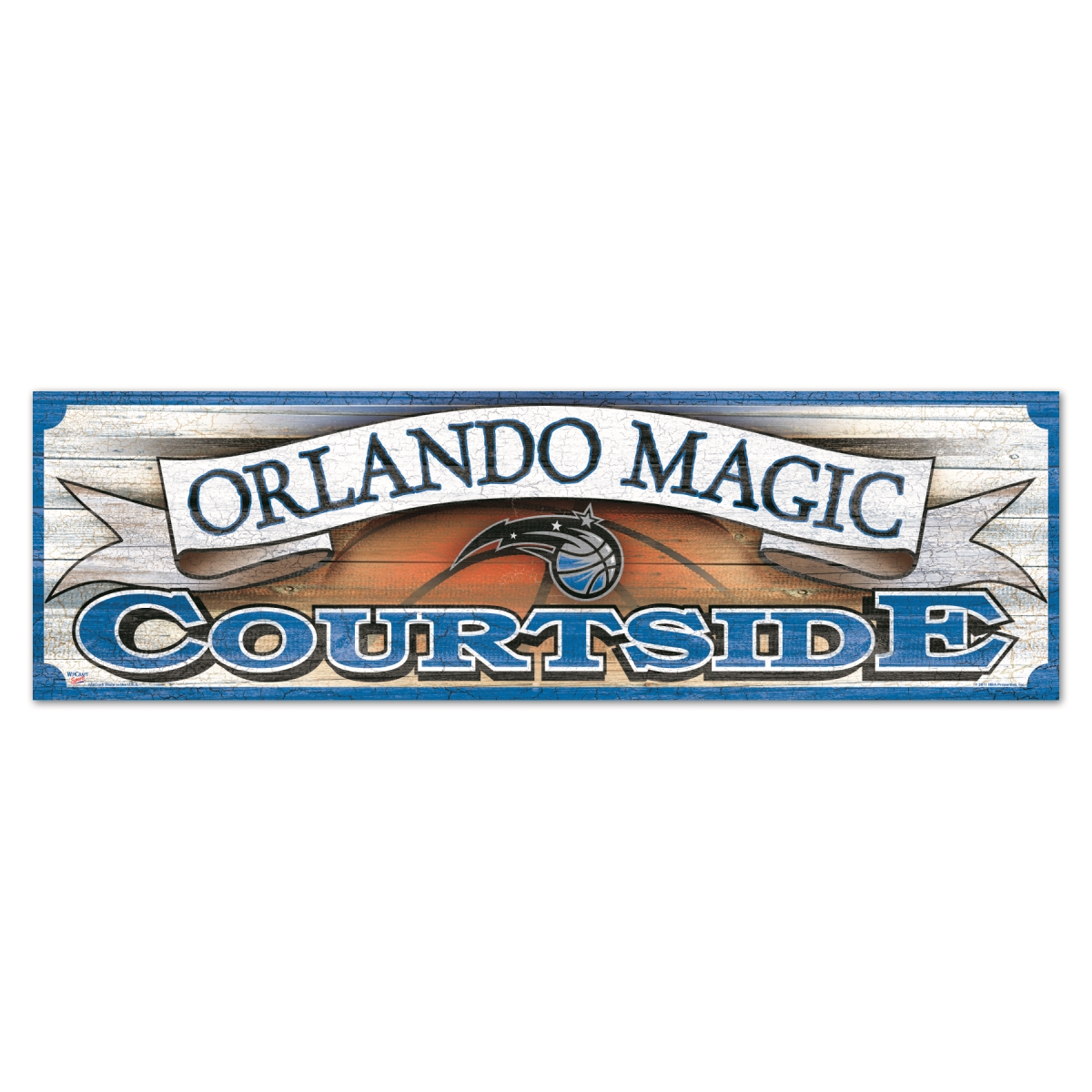 3208560664 9 x 30 in. Orlando Magic Wood Courtside Sign