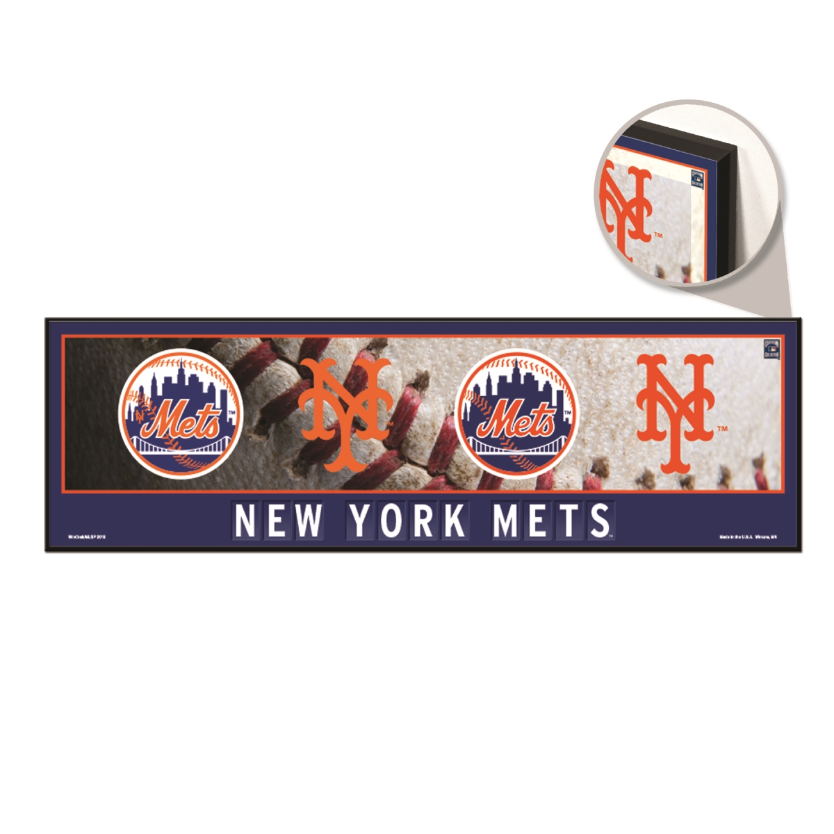 3208549045 9 x 30 in. New York Mets Sign - Wood Evolution