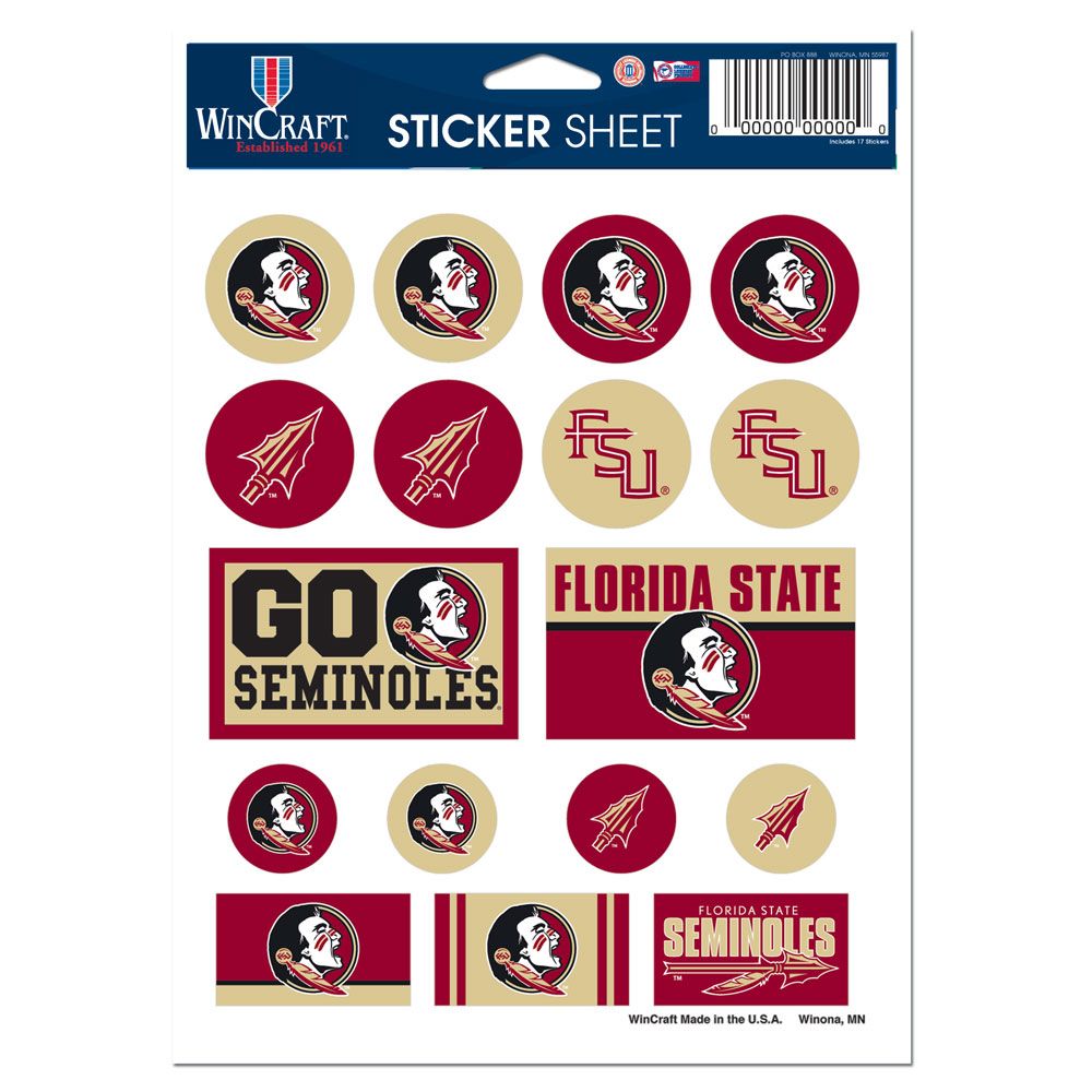 3208549646 5 x 7 in. Florida State Seminoles Decal Sheet - Vinyl