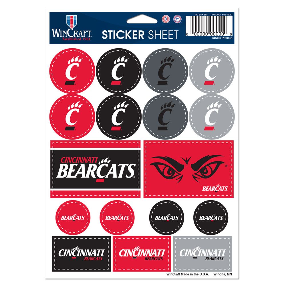 3208587778 5 x 7 in. Cincinnati Bearcats Decal Sheet - Vinyl Special Order