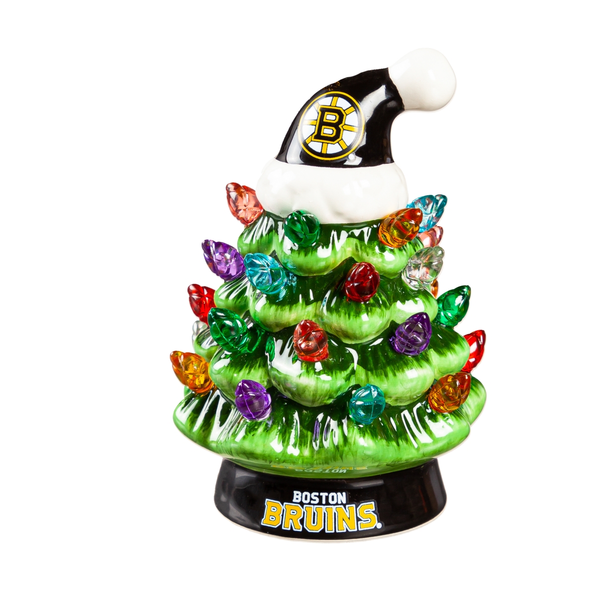 194639647 4 in. Boston Bruins Christmas Tree - LED Tabletop