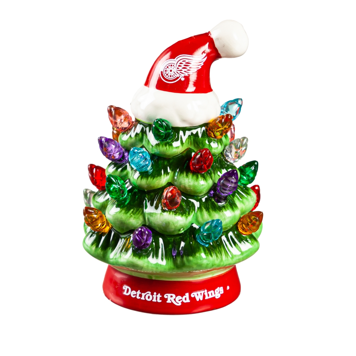 194639655 4 in. Detroit Red Wings Christmas Tree - LED Tabletop