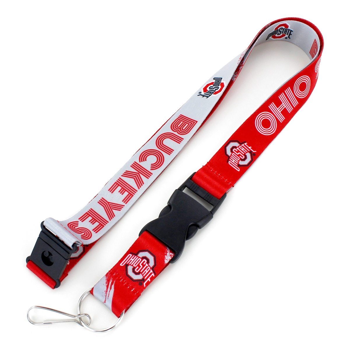 Aminco 6326408291 Ohio State Buckeyes Lanyard - Crossfade Design