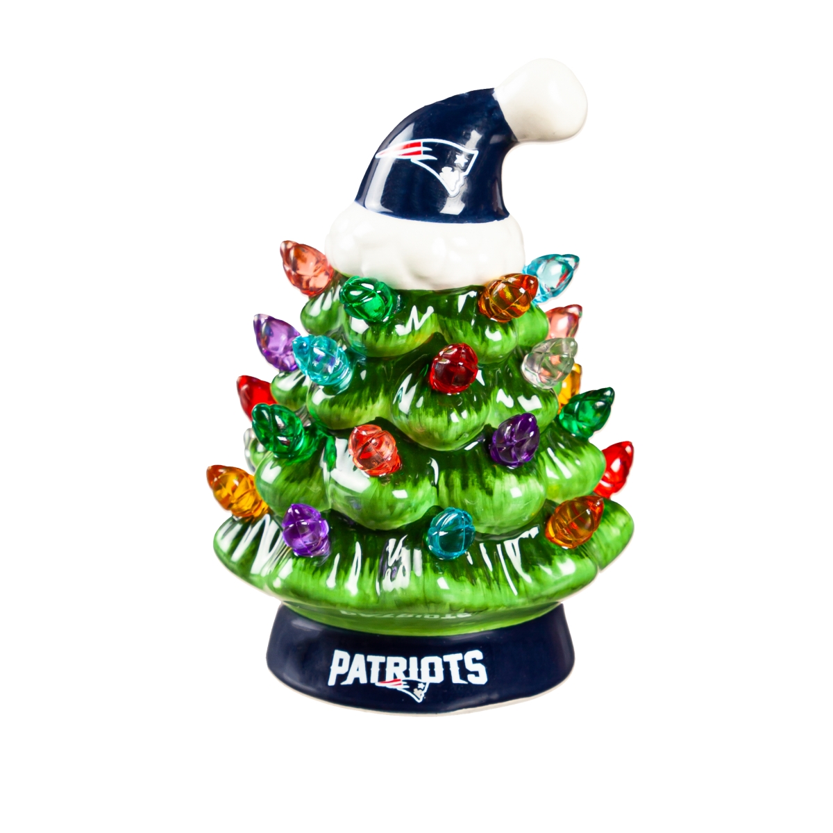 194639631 4 in. New England Patriots Christmas Tree - LED Tabletop