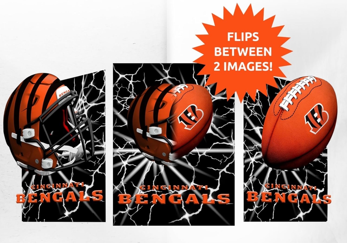4033142815 12 x 16 in. Cincinnati Bengals Art Print - Lightning Flip