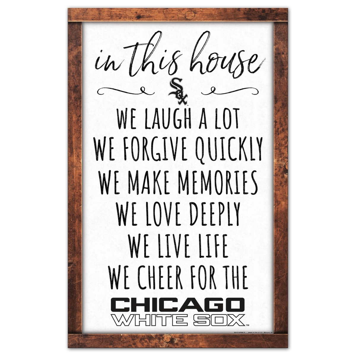 9416628700 11 x 17 in. Chicago White Sox Sign - Wood In This House